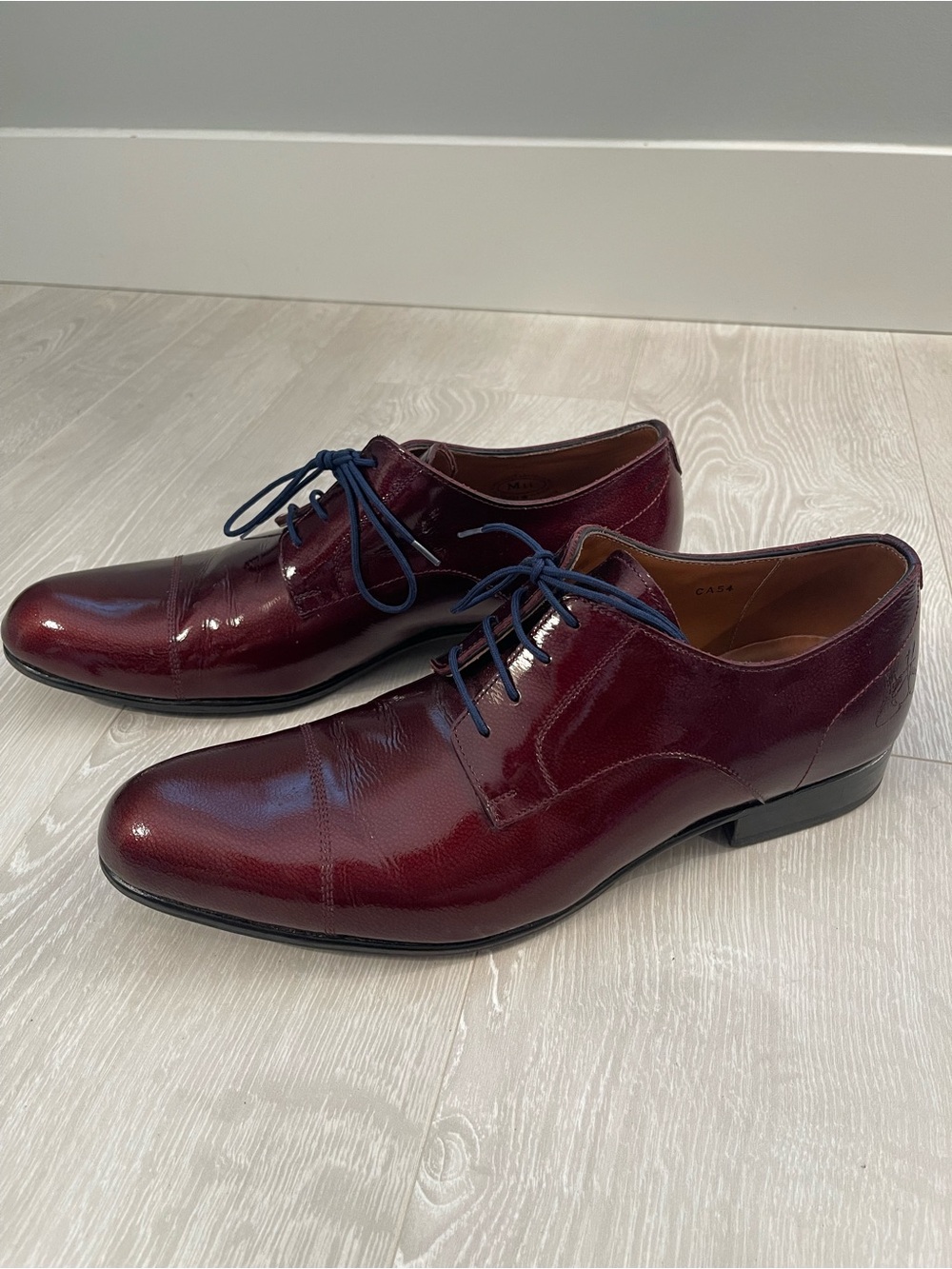 John Fluevog Men's Oxblood Leather Cap Toe Derby Dress Shoes Size 11